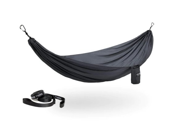 画像1: ENO TravelNest Hammock + Straps Combo Chacoal イーノ トラベルネスト ハンモック + ストラップ セット 黒 (1)