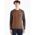 画像3: MOON Men’s Striped LS Technical Long Sleeve Shirt Charcoal/Orange  ムーン ストライプ ボーダー テクニカル 長袖シャツ 黒/オレンジ (3)