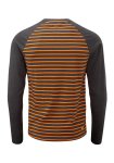 画像2: MOON Men’s Striped LS Technical Long Sleeve Shirt Charcoal/Orange  ムーン ストライプ ボーダー テクニカル 長袖シャツ 黒/オレンジ (2)