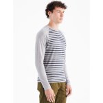 画像4: MOON Men’s Striped LS Technical Long Sleeve Shirt Grey Marl/Indigo  ムーン ストライプ ボーダー テクニカル 長袖シャツ グレー (4)