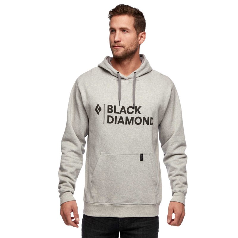 画像2: Black Diamond Men's Stacked Logo Hoody Nickel Heather ブラックダイヤモンドスタックド ロゴ フーディ 男性用 スウェット トレーナー (2)