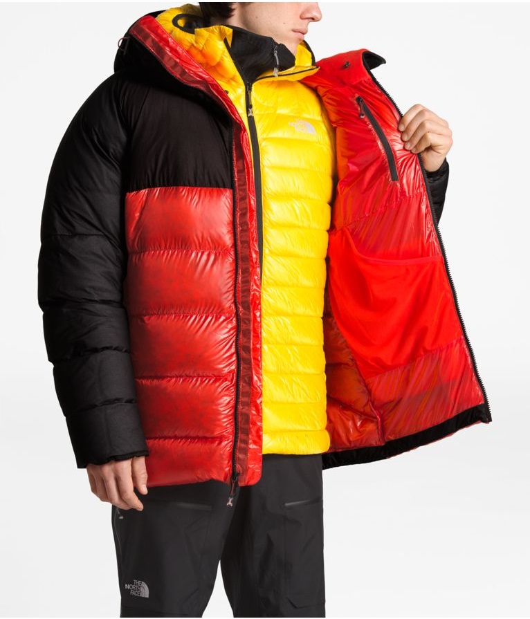 【美品】  THE NORTH FACE / ザノースフェイス | SUMMIT L6 AW DOWN BELAY PARKA バイカラー フード ダウン ジャケット タグ付き | M | イエロー / ブラック | メンズ