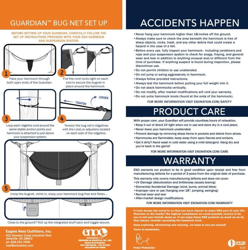 ENO Guardian Bugnet Hammock ガーディアン バグネット ハンモック用